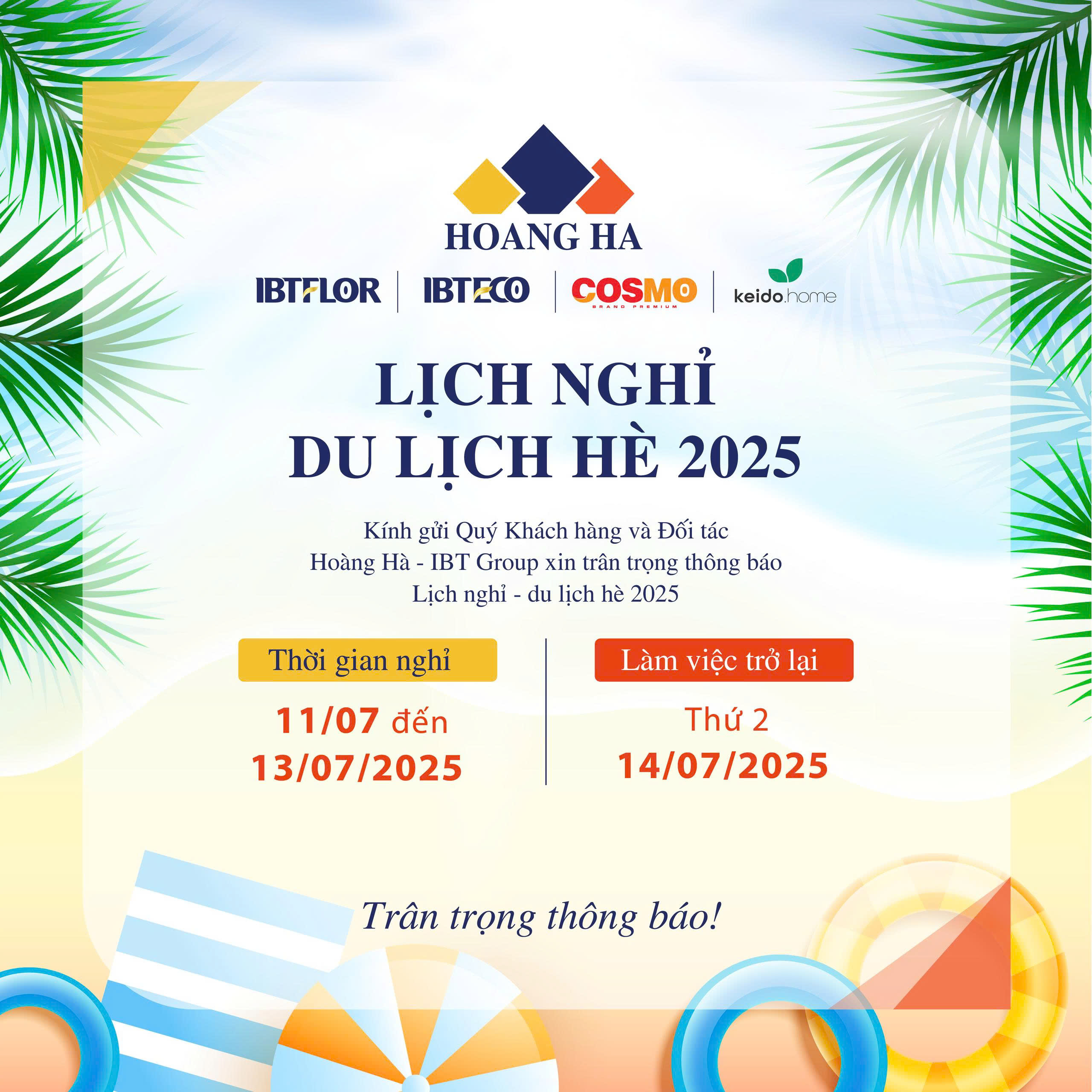 Lịch nghỉ hè 2025
